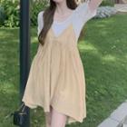Mini A-line Overall Dress / Short-sleeve T-shirt