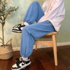 Elastic Waist Applique Sweatpants