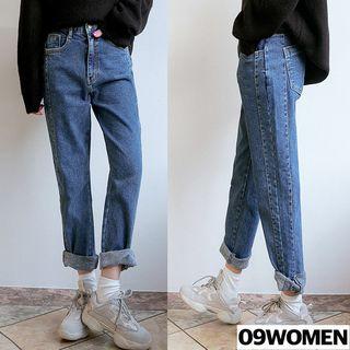 Tall Size Seam-detail Baggy Jeans