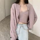 Plain Cardigan / Knit Camisole