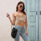 Front-slit Cropped Camisole Top