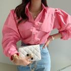 Flap-front Cotton Shirt