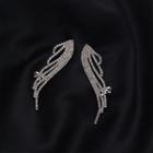 Rhinestone Wing Earring 1 Pair - 925 Silver Needle - As Shown In Figure - One Size