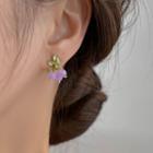 Grapes Faux Crystal Fringed Earring 1 Pair - Type A - Purple - One Size