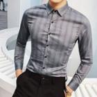 Stripe Slim-fit Long-sleeve Shirt