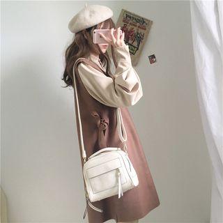 Plain Long-sleeve Loose-fit Blouse / Plain Sleeveless Dress