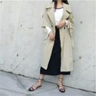 Double-breasted Trench Coat Almond - One Size