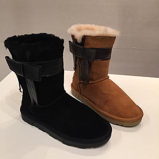 Faux-suede Furry-lined Snow Boots