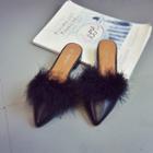 Furry Pointed Mules