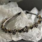 Faux Crystal Alloy Headband Silver - One Size