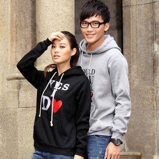 Couple Matching Lettering Hoodie