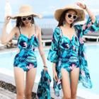 Set: Print Swimsuit + Beach Cover-up