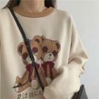 Bear Jacquard Sweater Almond - One Size