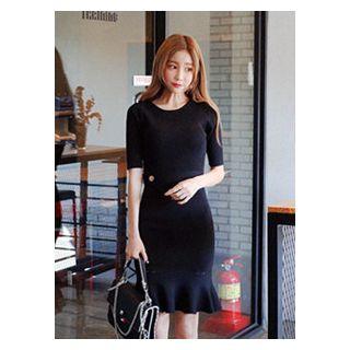 Short-sleeve Mermaid Knit Dress