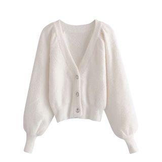V-neck Plain Cardigan / Cropped Camisole Top / Shorts