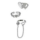 Heart / Rhinestone Alloy Open Ring (various Designs)