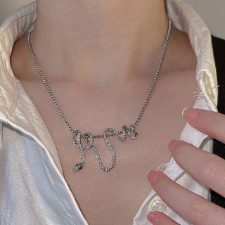 Snake Pendant Alloy Choker Silver - One Size