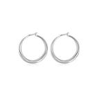 Fashion Round Earrings Silver - One Size