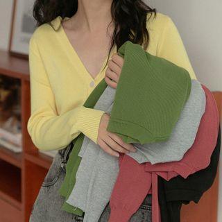 Plain V-neck Thin Cardigan