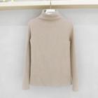 Mock-neck Brushed-fleece Slim-fit Top