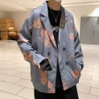 Floral Print Double-breasted Blazer
