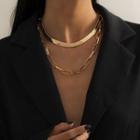 Snake Chain Layered Necklace Gold - One Size