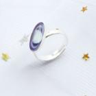 Planet Print Open Ring 3310 - Silver - One Size