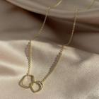 Alloy Irregular Interlocking Hoop Pendant Necklace Necklace - One Size