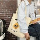 Cartoon Embroidered Canvas Tote Bag Beige - One Size