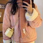 Quilted Pocketed Jacket Pink - One Size