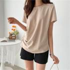 Ruched-side Cotton T-shirt
