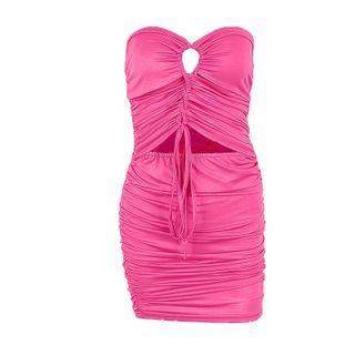 Cold-shoulder Cut-out Mini Dress