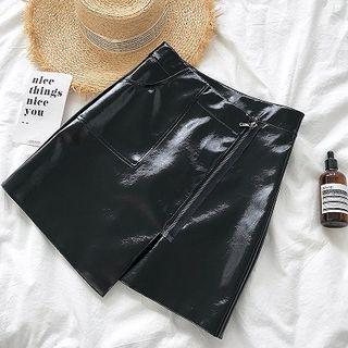 Asymmetric Zipper High-waist Skirt