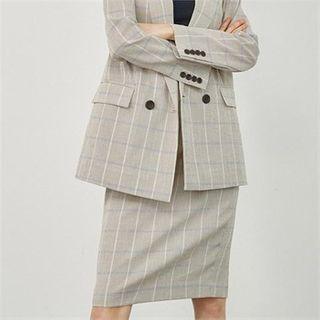 Formal Glen-plaid H-line Skirt