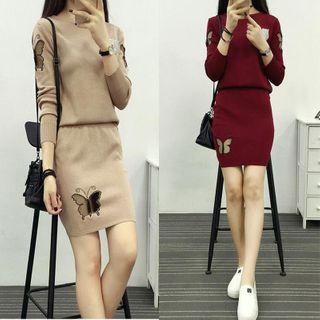 Set: Butterfly Knit Top + Skirt