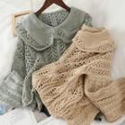 Collared Crochet Knit Sweater