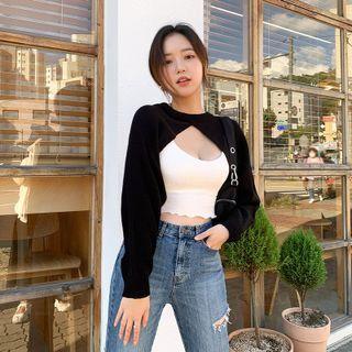 Raglan-sleeve Knit Bolero