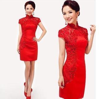 Cap-sleeve Short Cheongsam