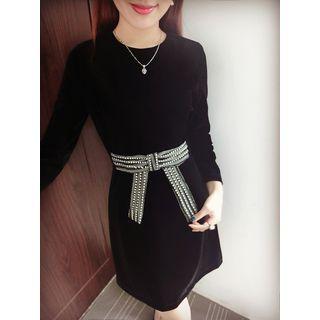 Bow Accent Long Sleeve Dress