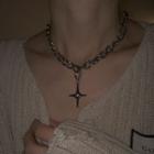 Star Choker Necklace Silver - 35cm