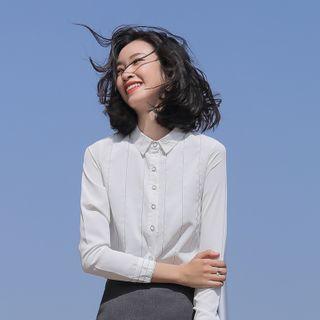 Plain Blazer / Pinstriped Shirt / Skinny Pants / Pencil Skirt