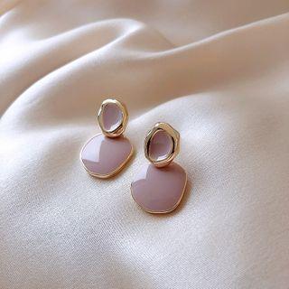 Glaze Dangle Earring 1 Pair - Mauve Pink - One Size