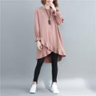 Long-sleeve Ruffle Hem Shift Dress