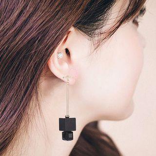 Wooden Cube Drop Earring