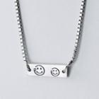 925 Sterling Silver Smiley Face Necklace S925 Silver - As Shown In Figure - One Size