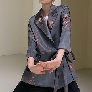 Distressed Print Long-sleeve Shirt