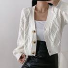 Long-sleeve Loose-fit Cropped Cardigan