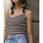 Striped Camisole Top Black - One Size