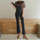 Button-front Boot-cut Jumper Jeans