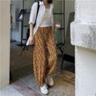Leopard Print Wide-leg Pants Leopard - Yellow - One Size